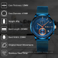 Mens Watches BIDEN 0179 Top Luxury Brand Stainless Steel Business Fashion Casual Wristwatch Calendar Multi-functional Clock